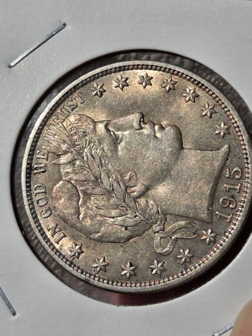 専用(稀少な状態)アメリカ合衆国　バーバー ハーフダラー銀貨　1915 D