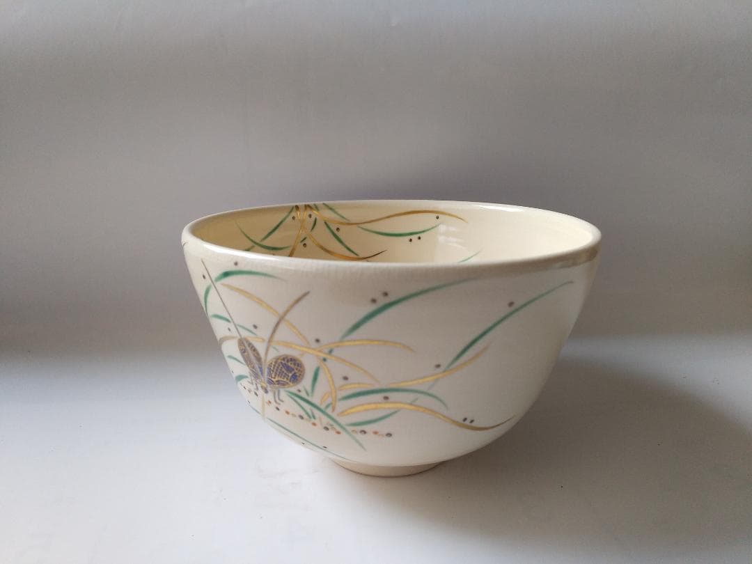 東福窯 中村能久 源氏絵 鈴虫 茶碗 京焼 共箱 共布 栞 茶道具 抹茶碗 新品