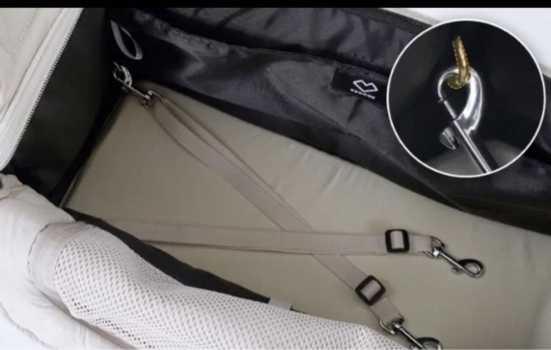 ssoook 犬用キャリーバッグ ホワイト(Mサイズ)左に担ぐタイプ