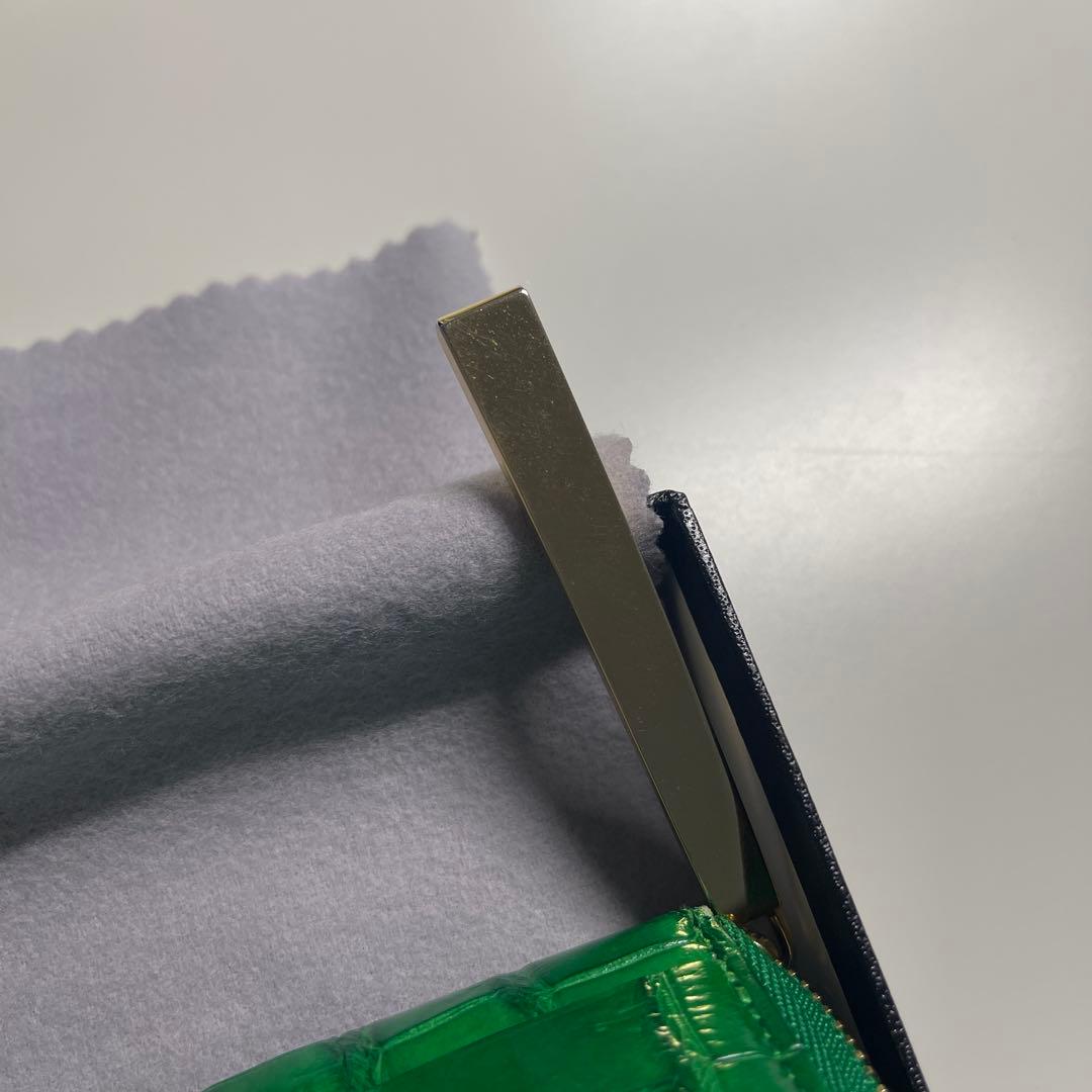 IKEDA 工芸　グリーン クロコダイル財布