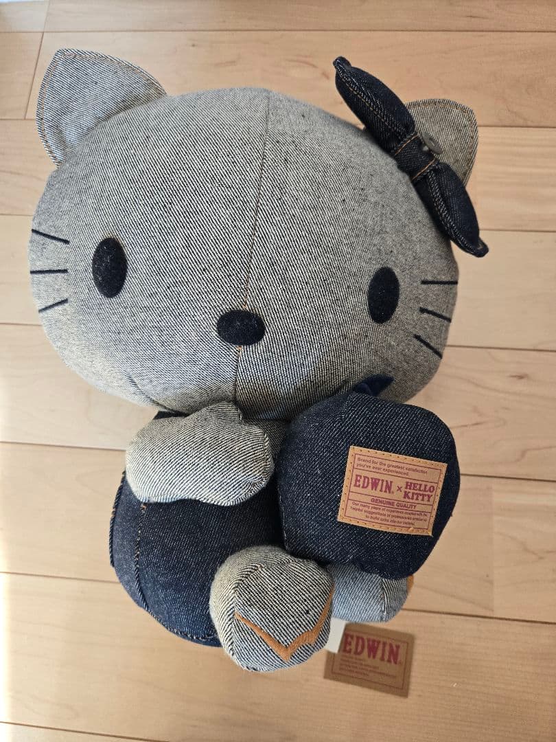デニム ハローキティ ぬいぐるみ EDWIN　大