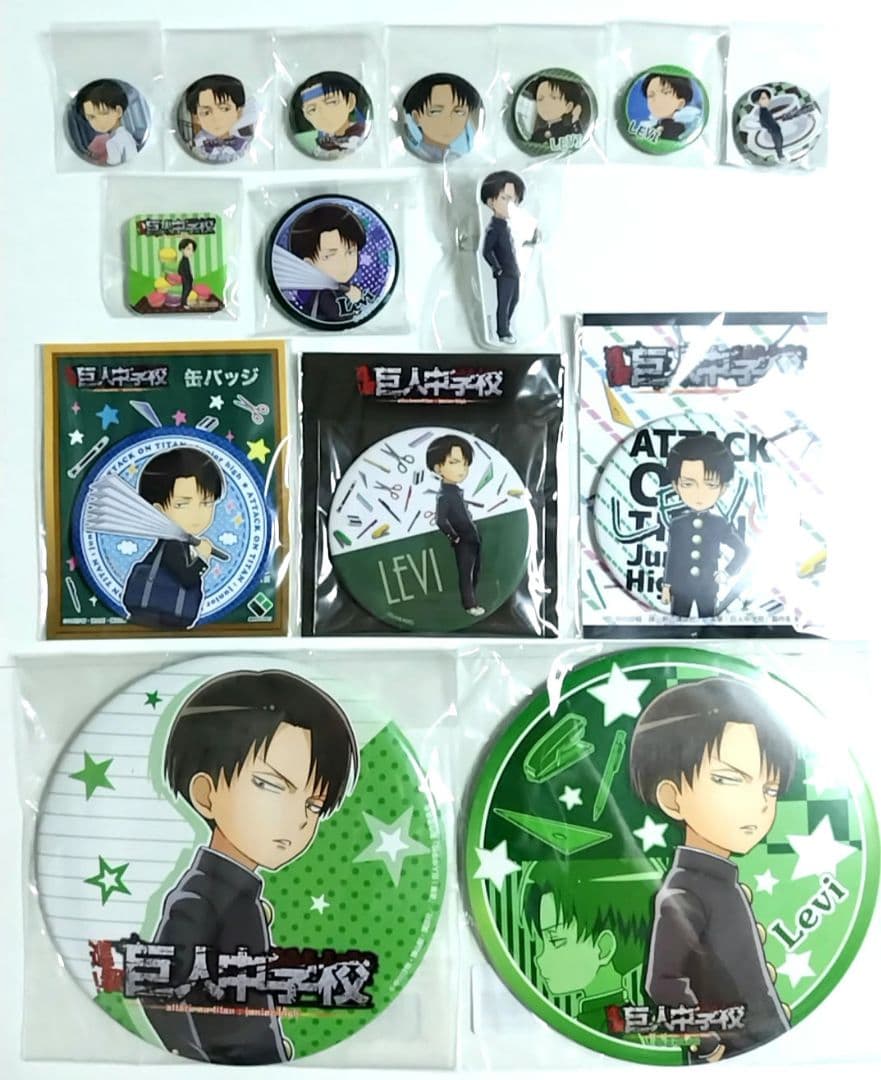 進撃の巨人 巨人中学校 リヴァイ 缶バッジ アクリルバッジ
