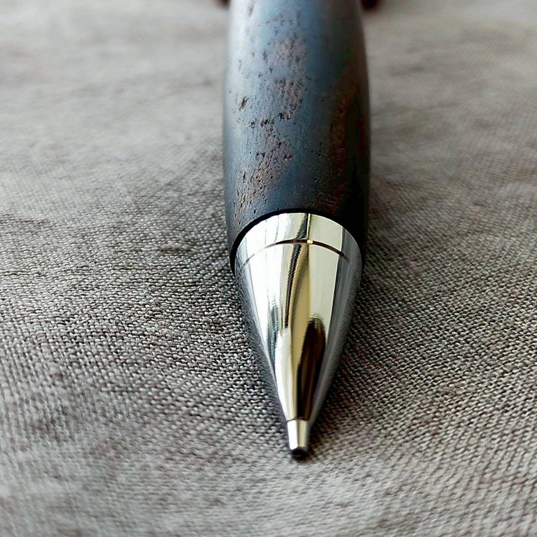極上　シャム柿　ハンドメイド　木軸シャープペン　0.5mm　天然木　シルバー