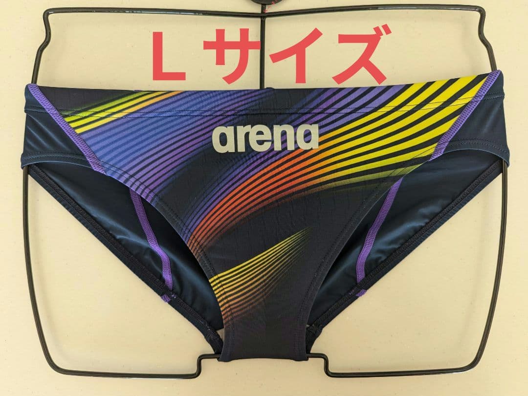 アリーナ競パンＬ X-PYTHON 2 ネイビー ストライプ柄