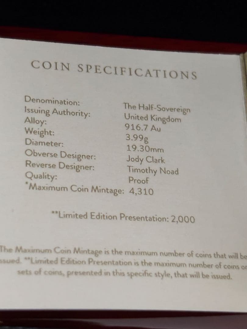 コレクション Half Sovereign 2022 GOLD PROOF COIN