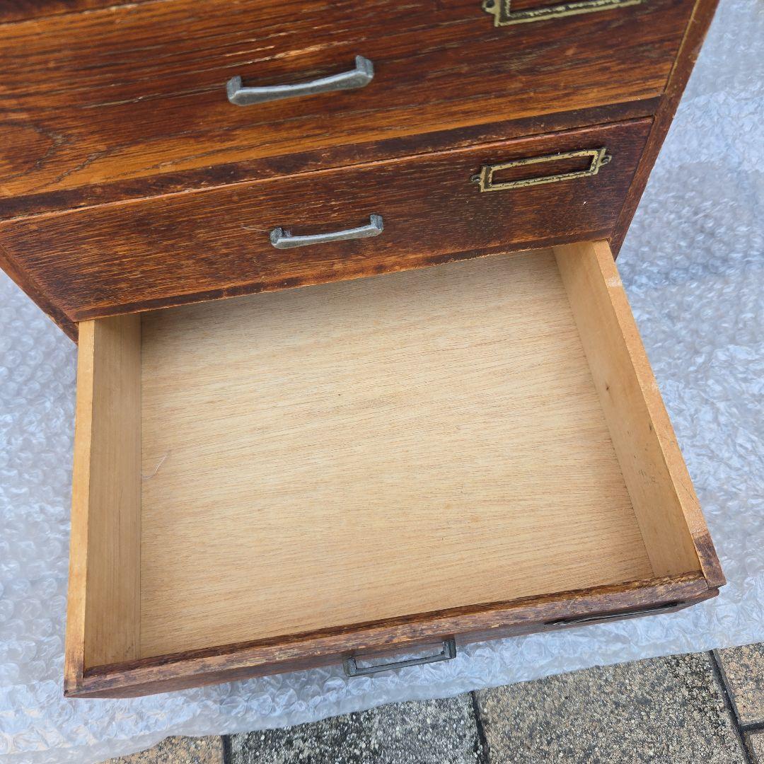 アンティーク雑貨　古道具　楢　ナラ　小引き出し　5段　木製引き出し