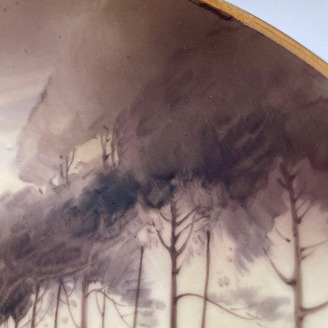 ＊羊飼いと羊の群れ・Ａ.モーヴ＊１９１１年米国輸出＊２５cm・オールドノリタケ・