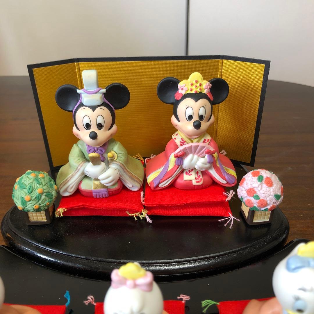 ミッキー&ミニー　3段お雛飾り人形(陶器)