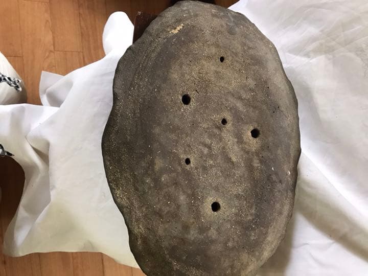 盆栽鉢　南蛮鉢②時代古鉢大型盆栽鉢詳細不明希少山野草盆栽苔盆栽鉢葉形盆栽鉢水石