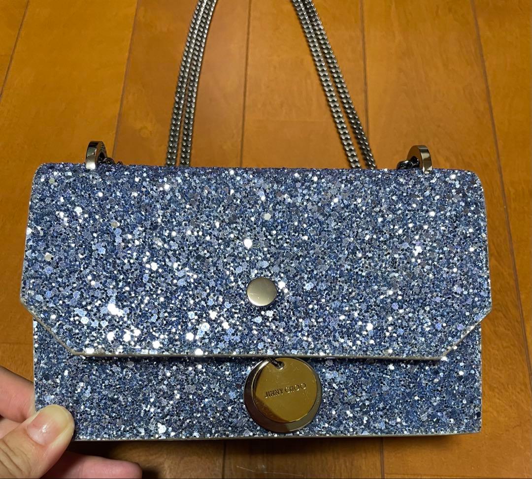 ジミーチュウ　パーティーバッグ　グリッター　ブルー