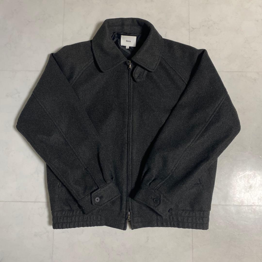 bleme ダブルジップ メルトンハリントンジャケット チンストラップ付き