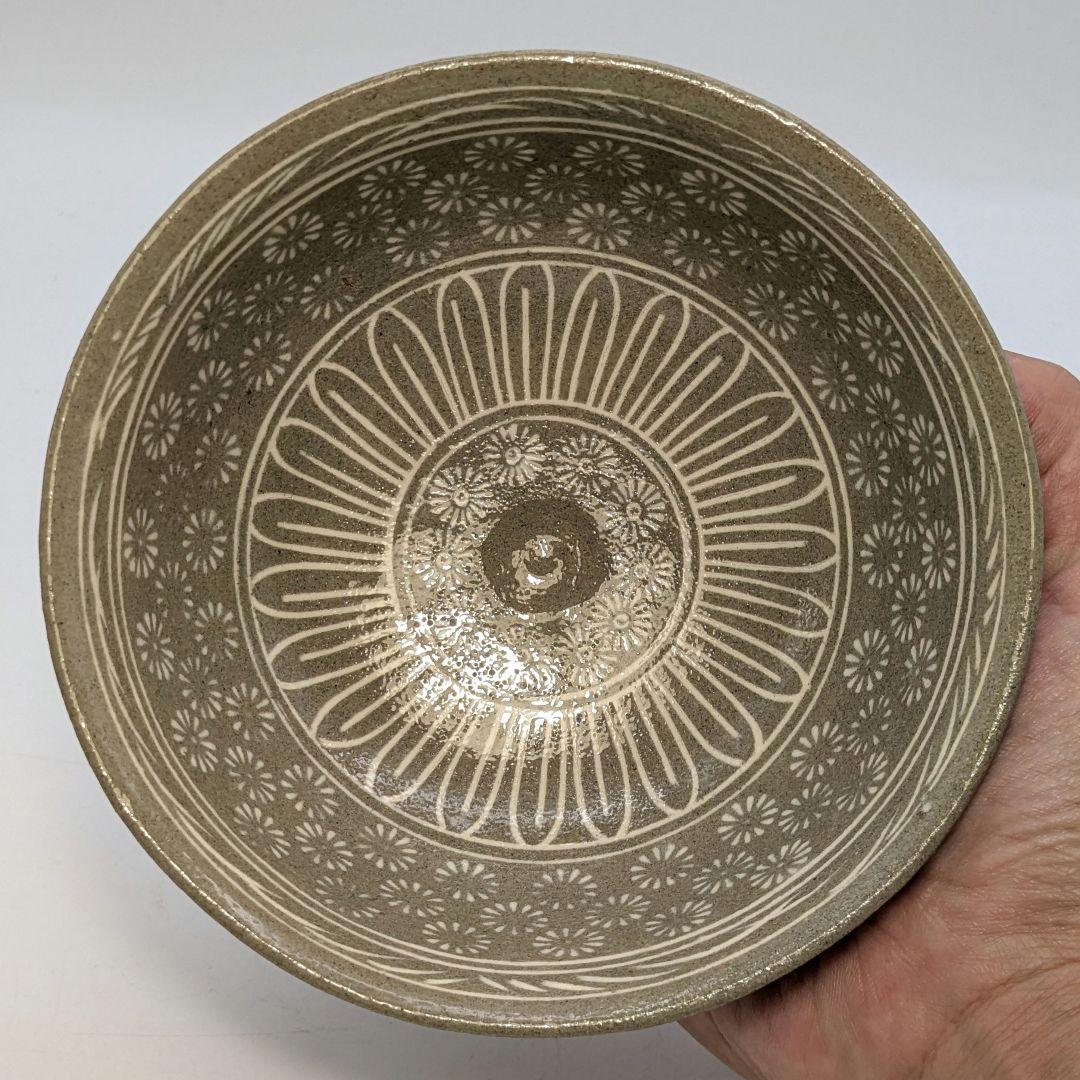 韓国利川夏林窯 李洲榮 三島茶碗 合箱 抹茶碗 抹茶茶碗 茶道具 茶器 高麗青磁