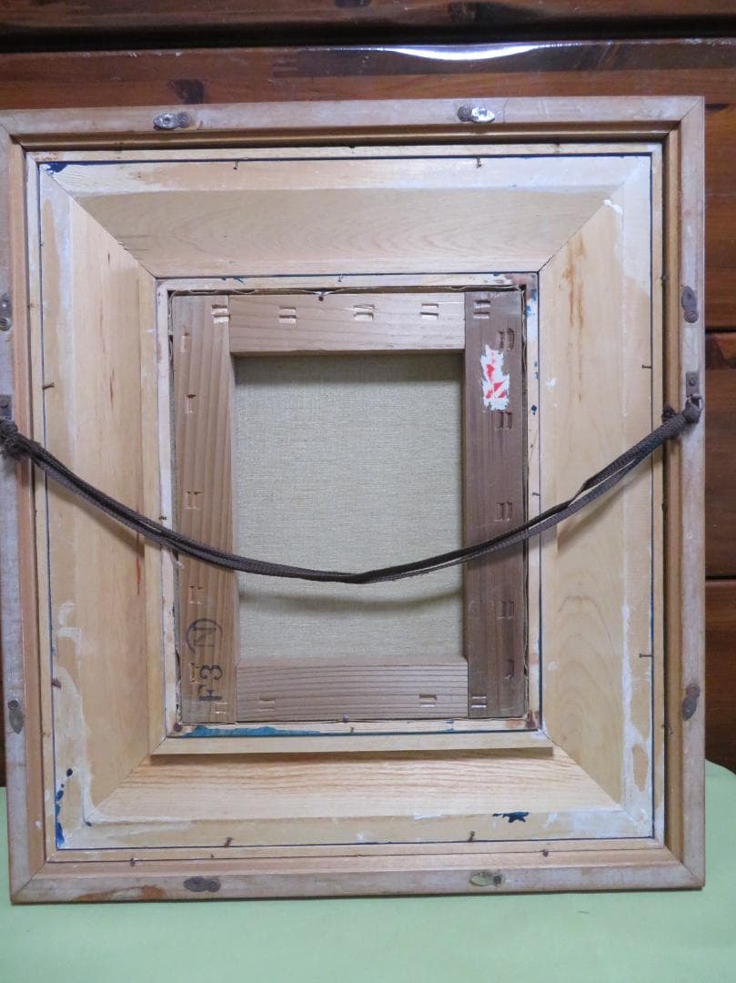 ◆ 作者不明　「少女像」（仮題）　油彩　F3号   アンティーク額◆