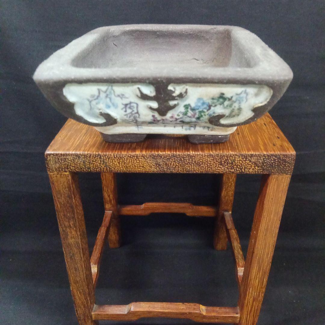 022.【陶翠窯】 ワン型長角額画/３.6号盆栽鉢/植木鉢