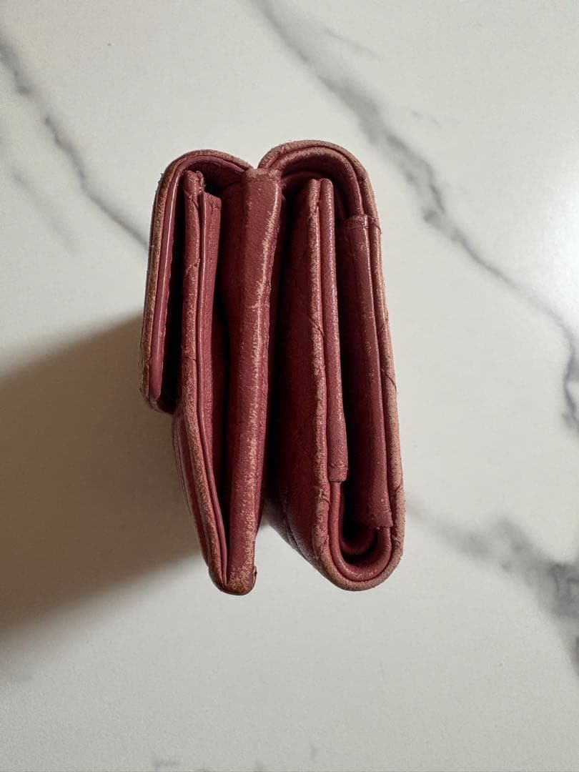 CHANEL シャネル ボーイシャネル ミニウォレット 三つ折り財布 ラムスキン