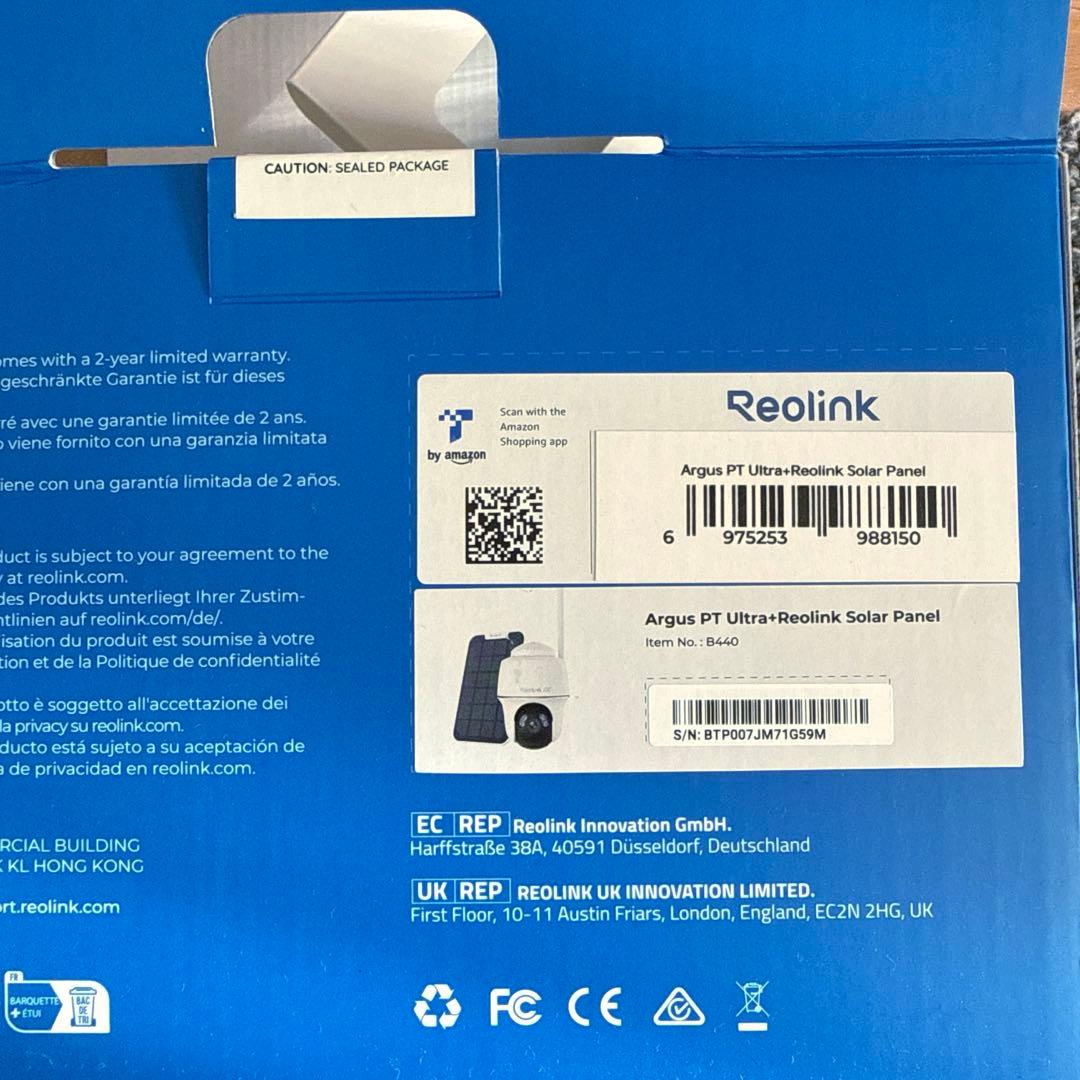 Reolink Argus PT Ultra ソーラーパネル 4K 防犯カメラ