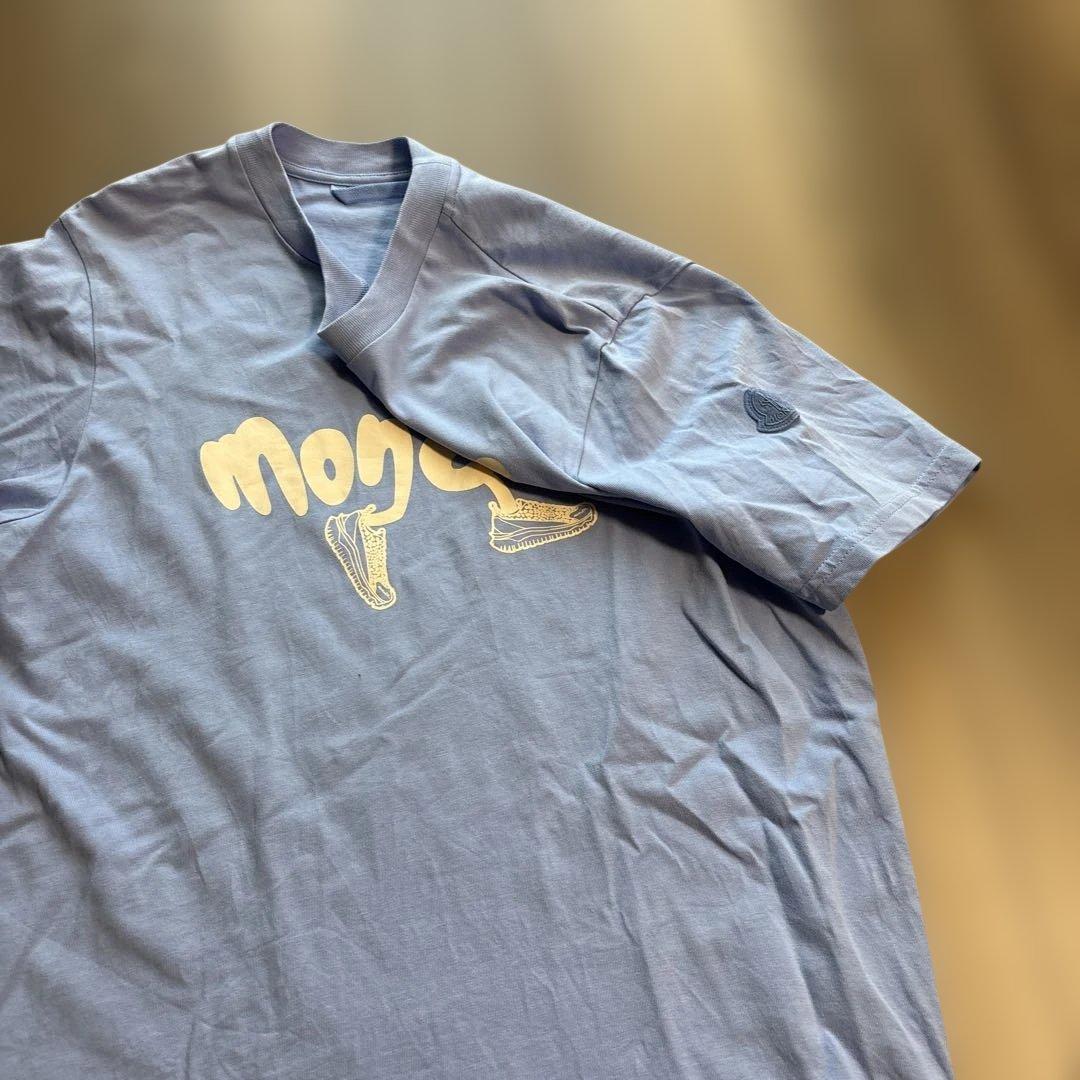 【ROさま専用】Moncler ロゴプリント Tシャツ ライトブルー