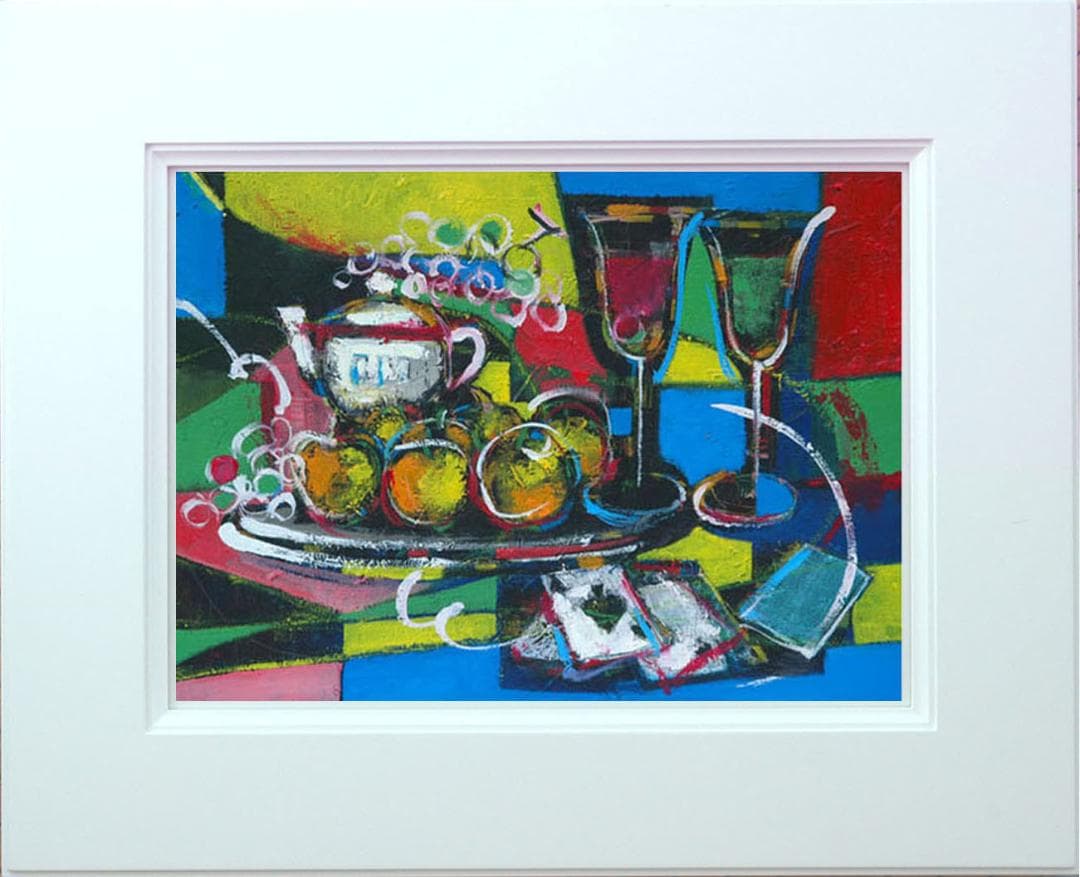 油絵 菅家令子 絵 絵画インテリア 額付(黒) uF6-120309 静物 果物