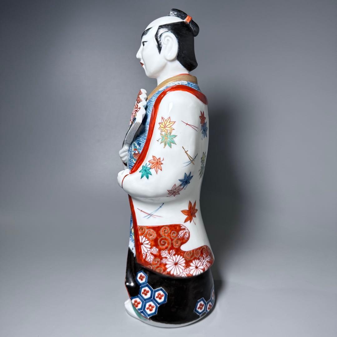 大五窯　色鍋島　古伊万里人形　高さ34cm　37cm　共箱　全手描き仕上げ