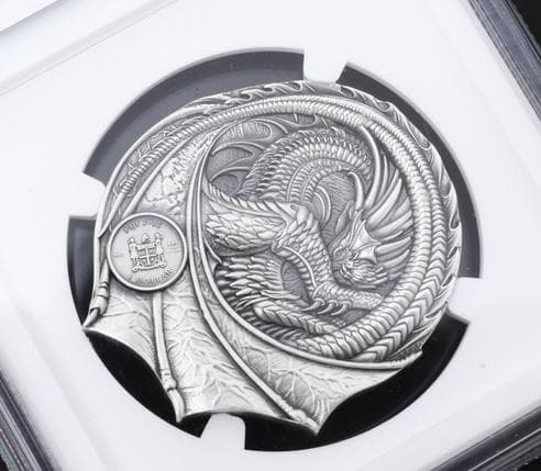 最高鑑定　NGC　MS70　2022 フィジー 赤い竜 1oz銀貨 鑑定済