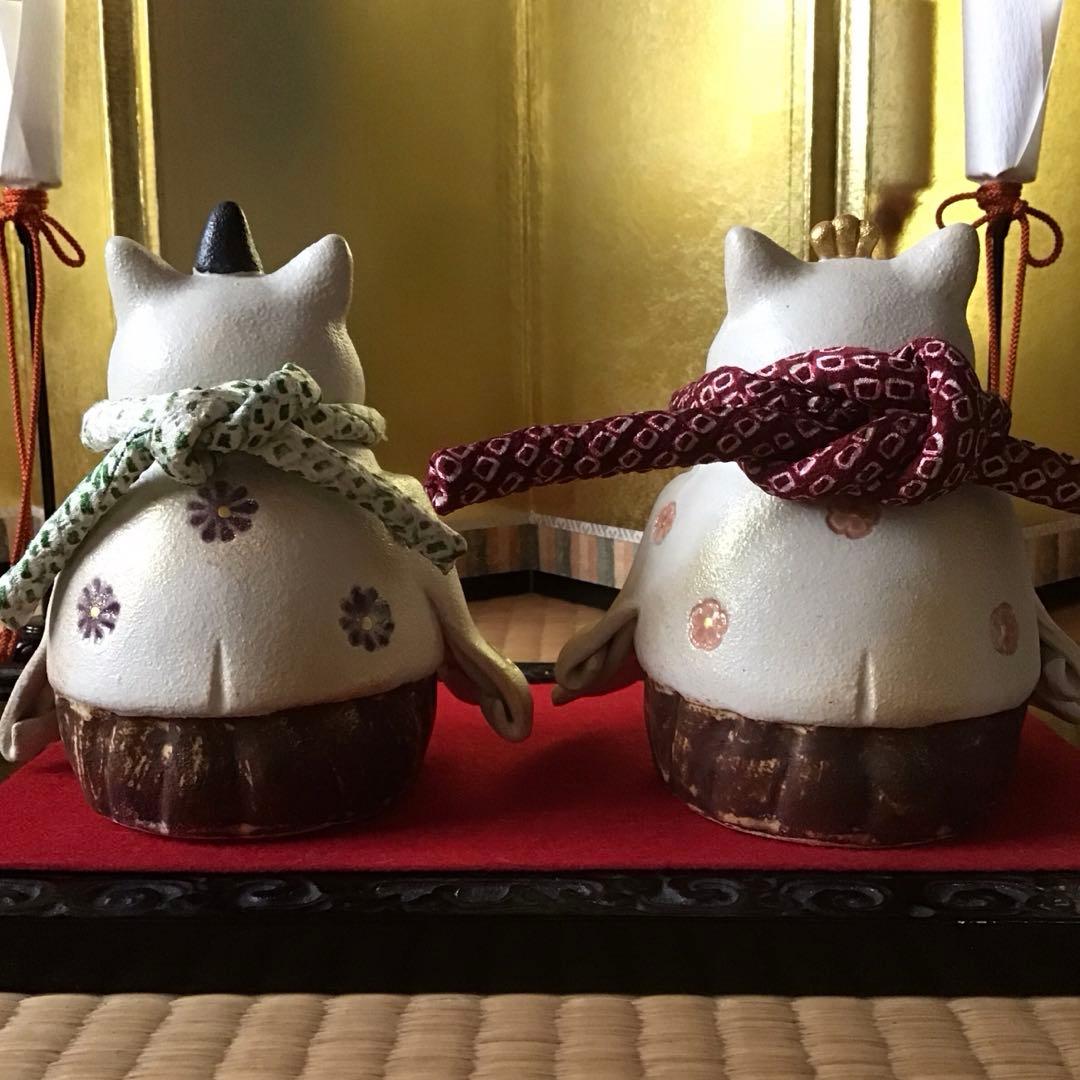 猫のお雛様【大】＋3匹官女╰(*´︶`*)╯♡