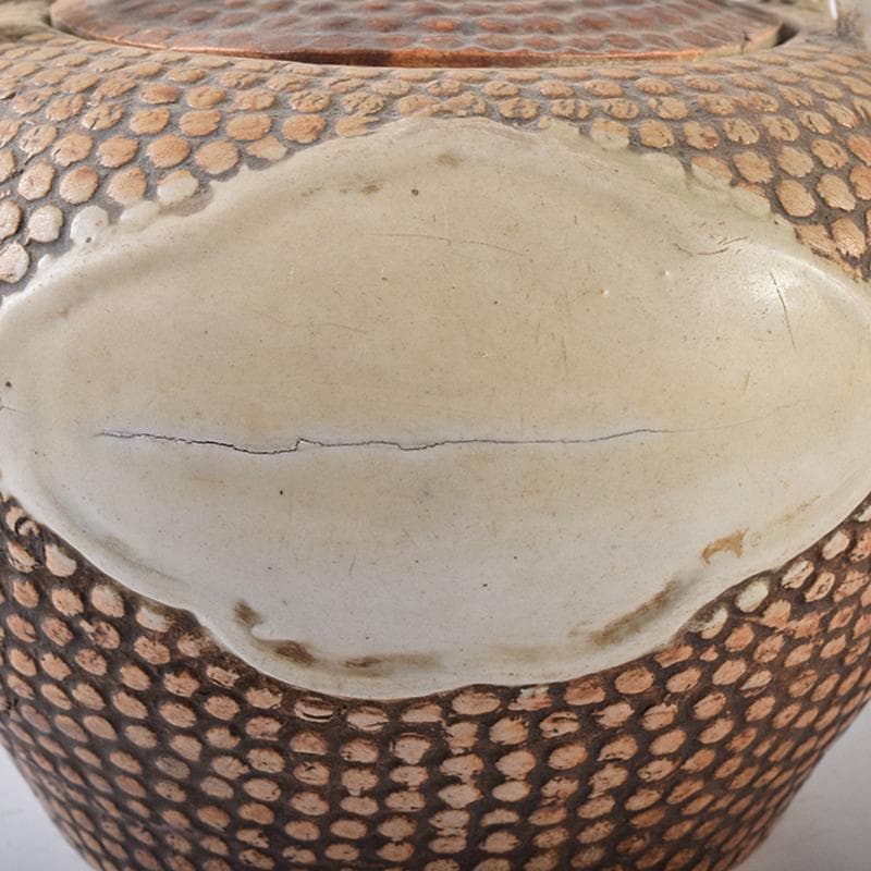 煎茶道具　平戸焼　鉄瓶形霰文窓抜　急須　水注　M　R8171