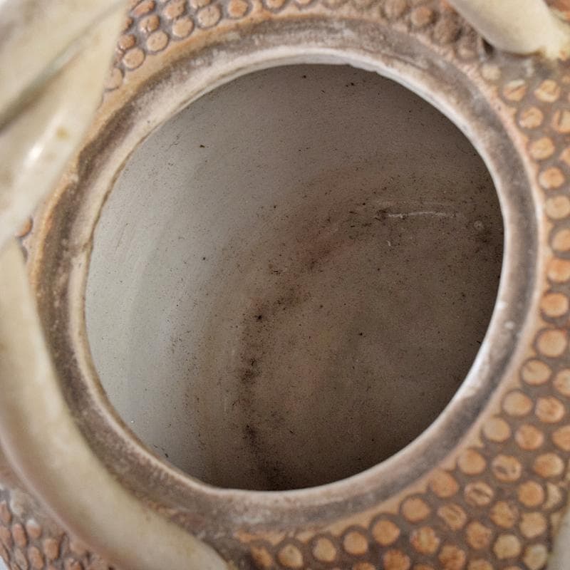 煎茶道具　平戸焼　鉄瓶形霰文窓抜　急須　水注　M　R8171