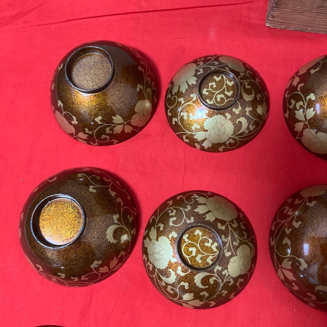 梨子地蒔絵吸物椀　10客供箱