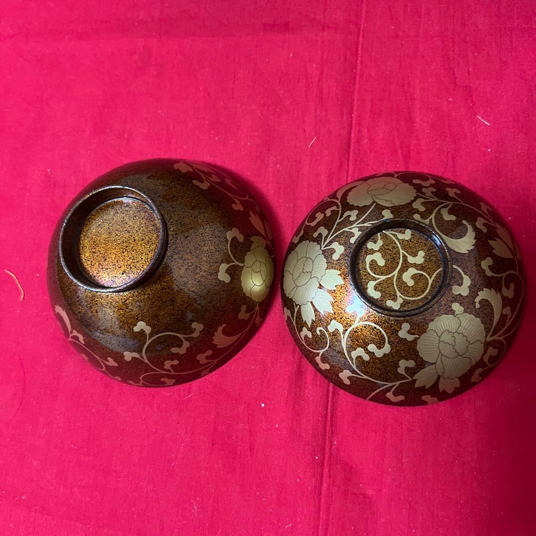 梨子地蒔絵吸物椀　10客供箱