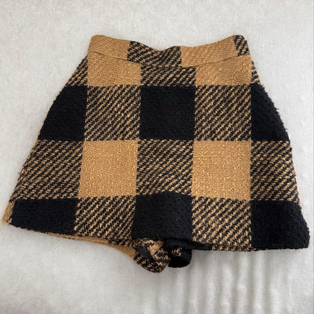 【sheller】シェリエ♡チェック柄 キュロット 黒✖️ベージュ