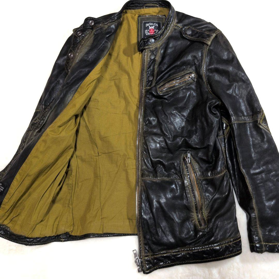 【激渋】DIESEL vintage加工 ライダースジャケット シープレザー