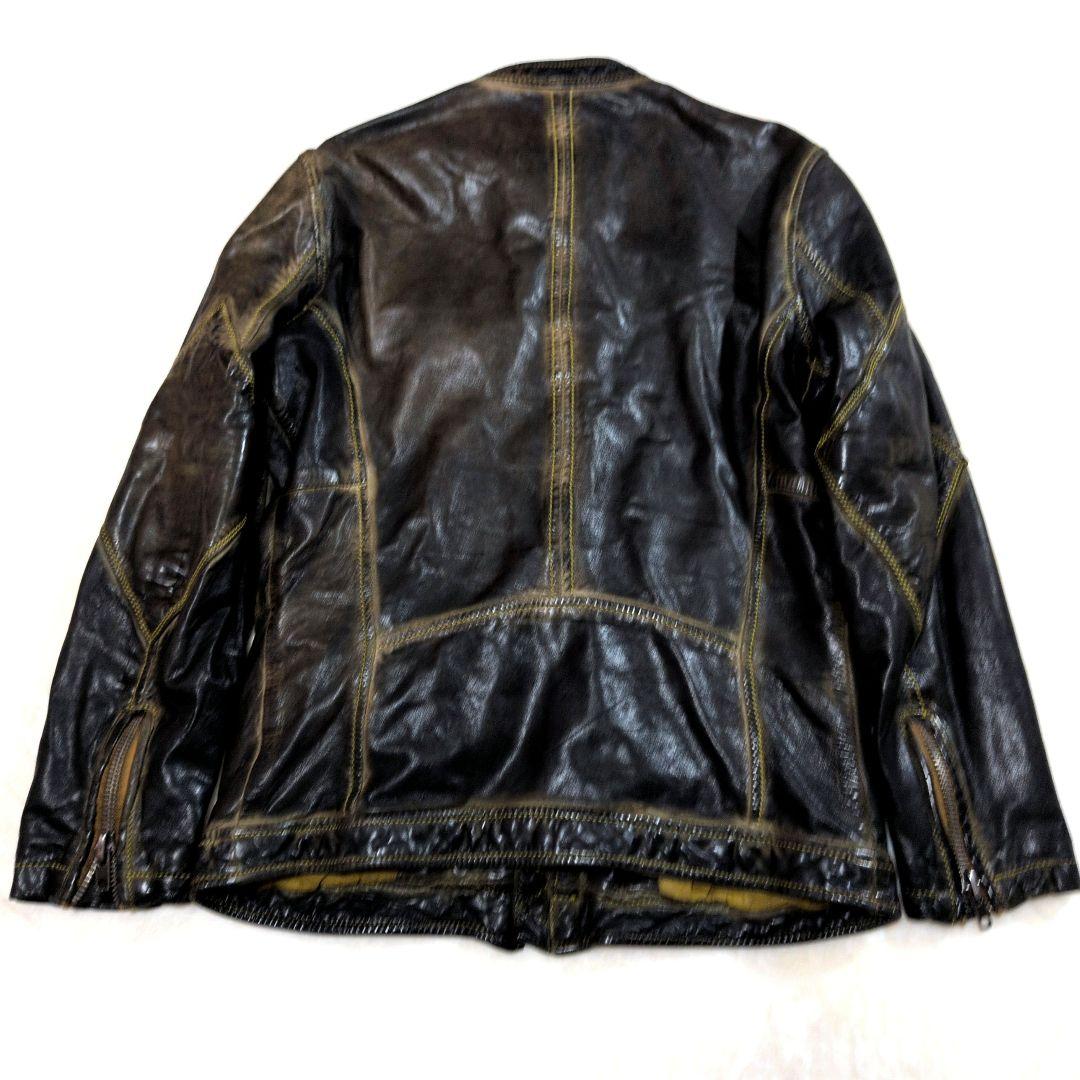 【激渋】DIESEL vintage加工 ライダースジャケット シープレザー