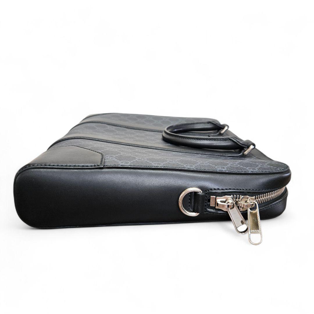 極美品✨グッチ GGスプリーム ビジネスバッグ ブリーフケース グレー 大容量