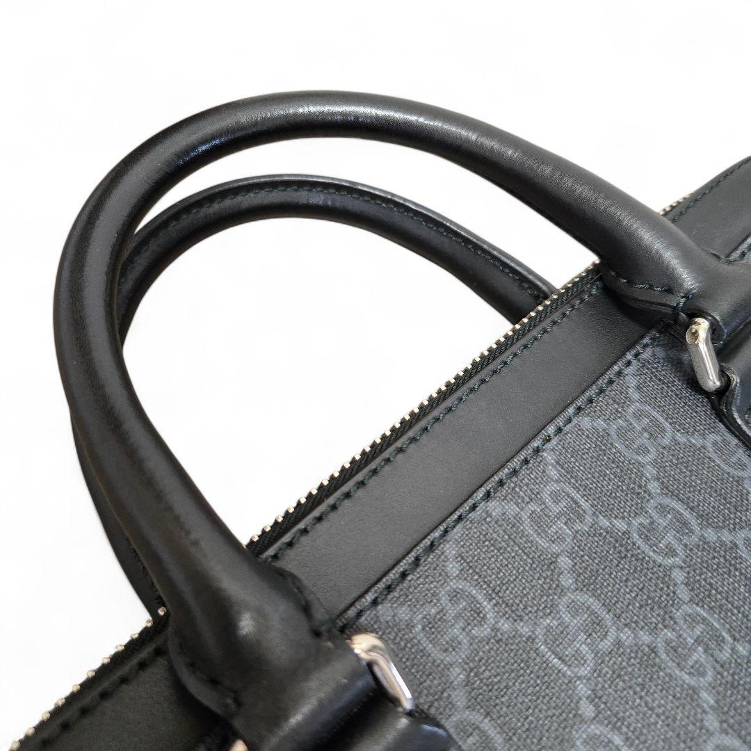 極美品✨グッチ GGスプリーム ビジネスバッグ ブリーフケース グレー 大容量