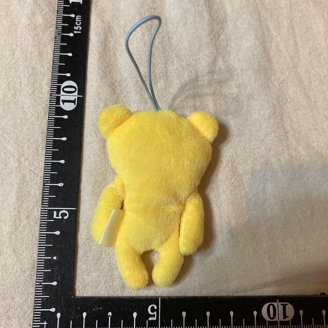 ぬいぐるみ　キーホルダー　POKKE 黄色　クマ