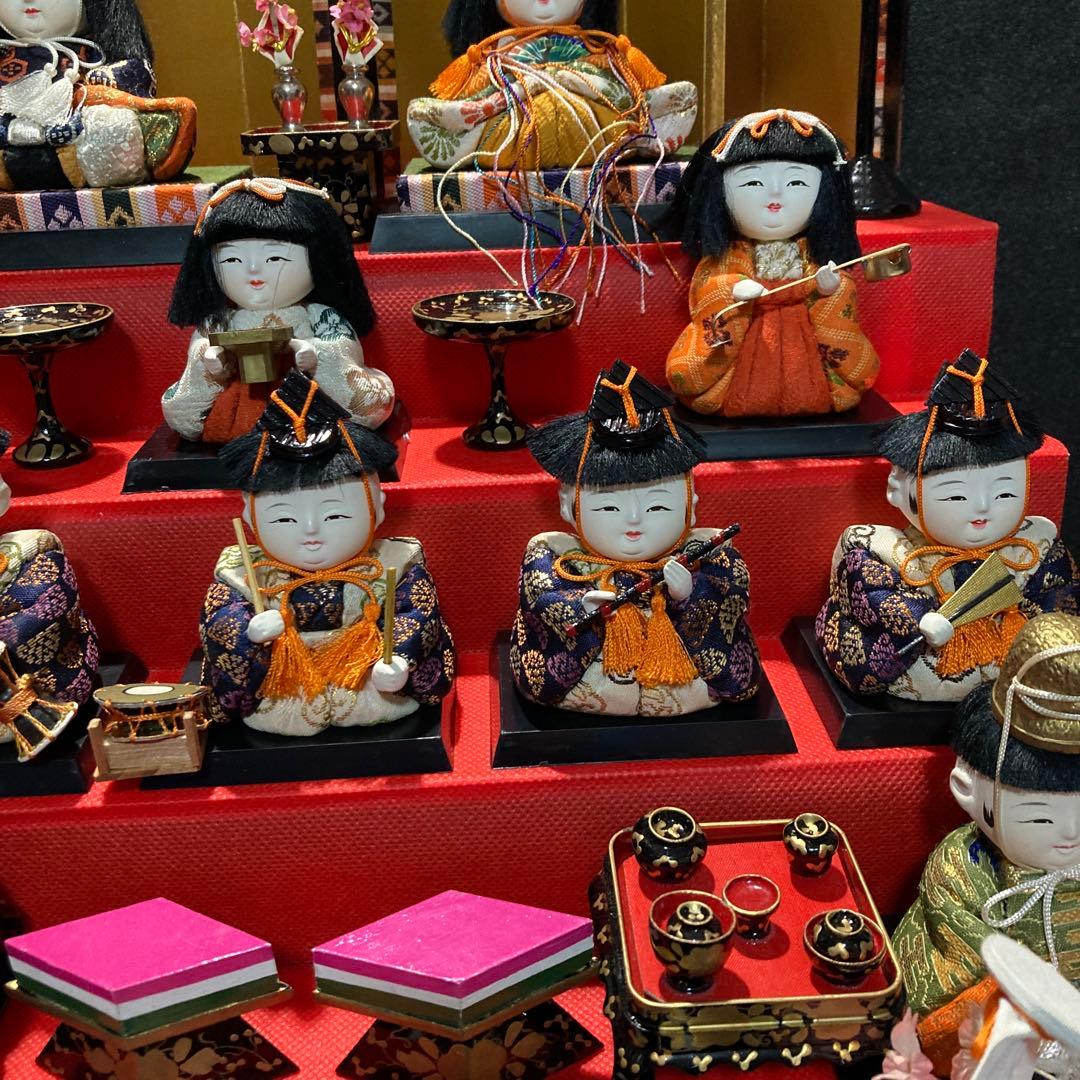 雛人形　まり　木目込み十五人揃え　古め