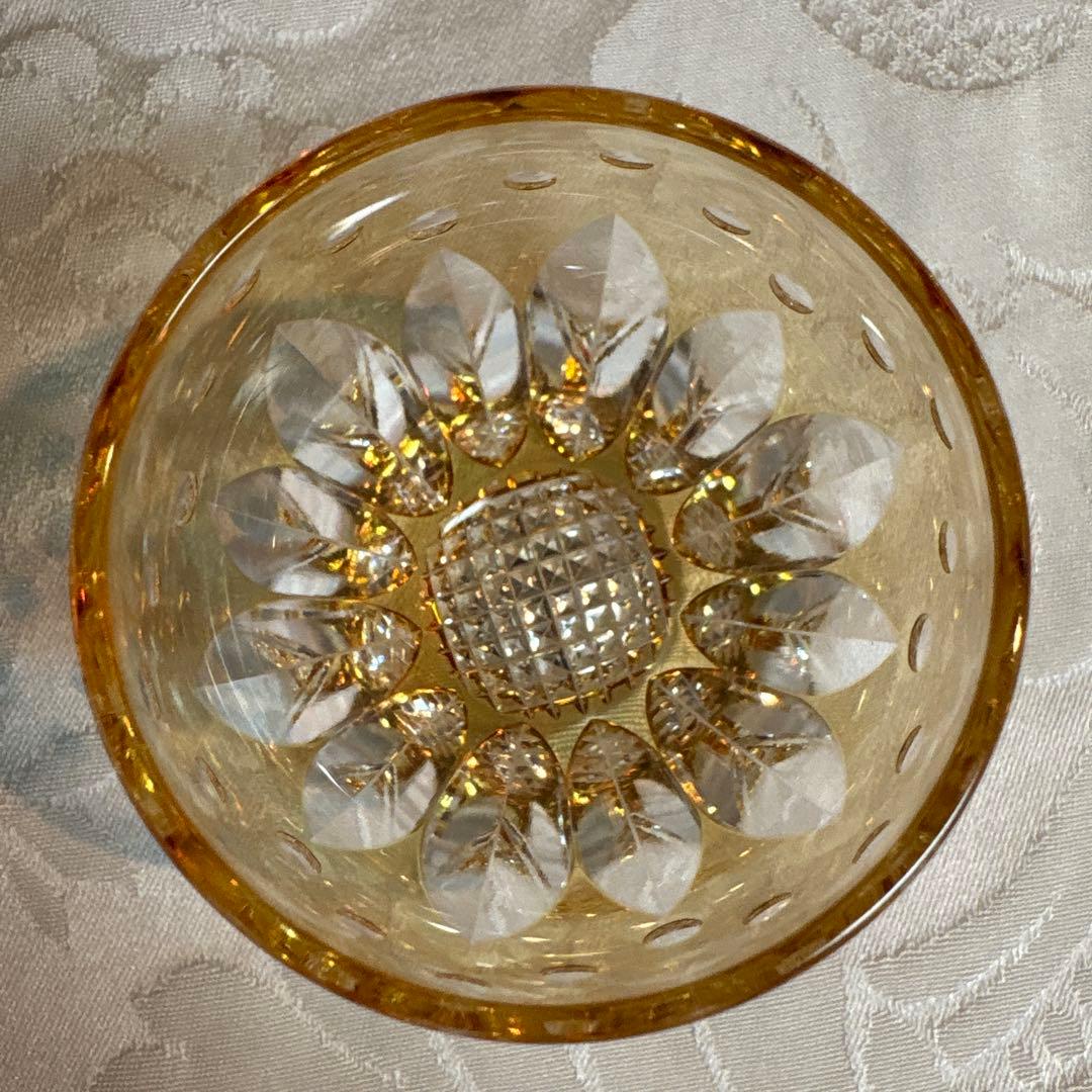 江戸切子　カガミクリスタル　冷酒杯　「紫陽花」「向日葵」 鍋谷聡作　伝統工芸品