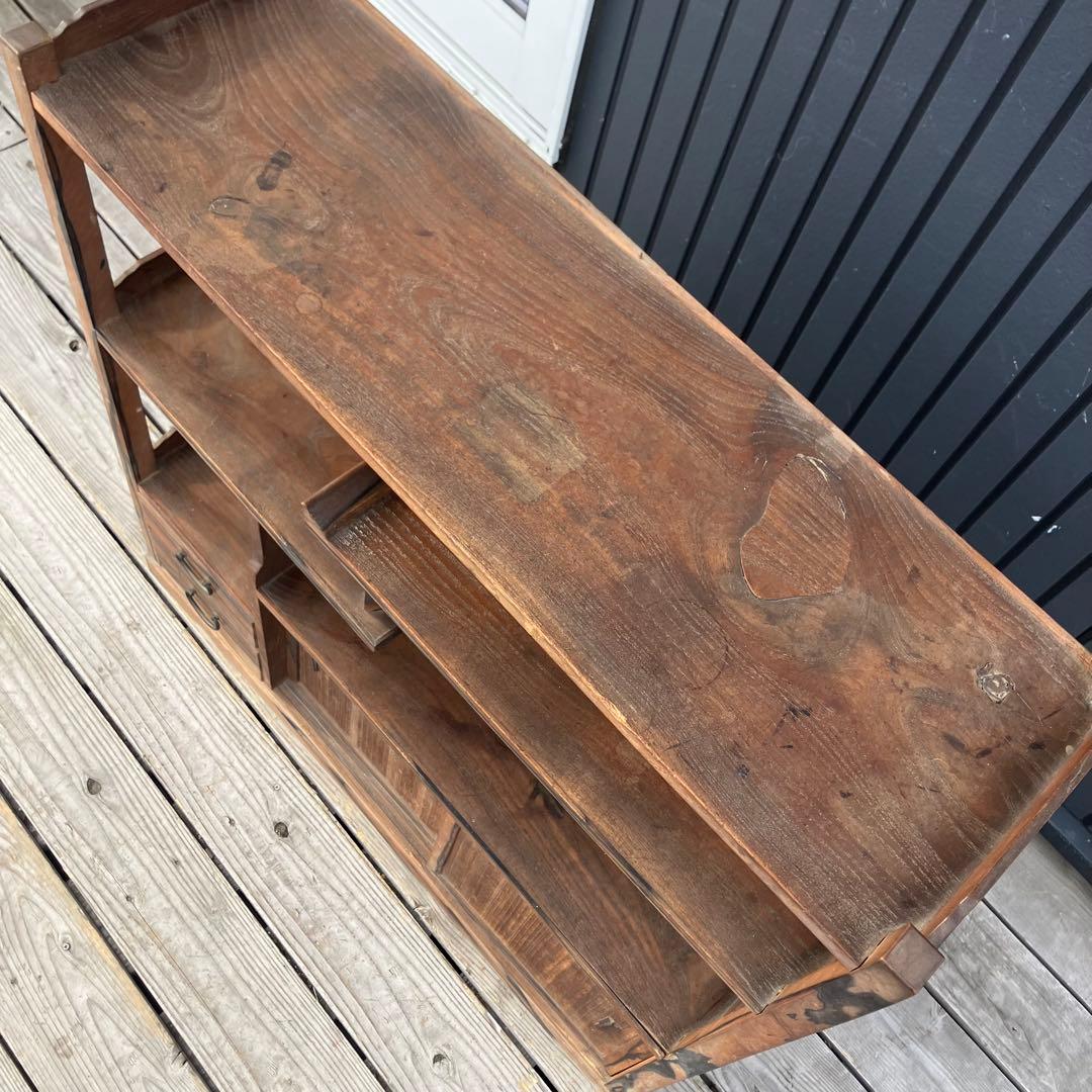 昭和レトロ 木製茶箪笥 茶棚 飾り棚 サイドボード 古家具 古民家 ビンテージ