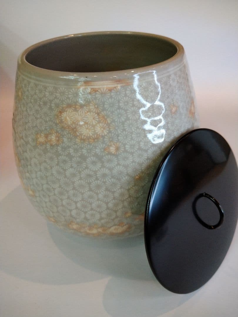 【茶道具】芋頭三島　水指　高台寺窯　森里陶楽造