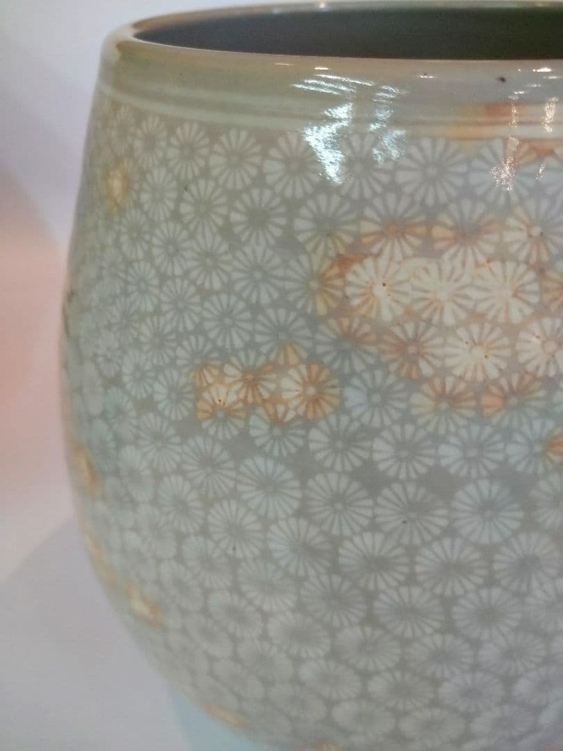 【茶道具】芋頭三島　水指　高台寺窯　森里陶楽造