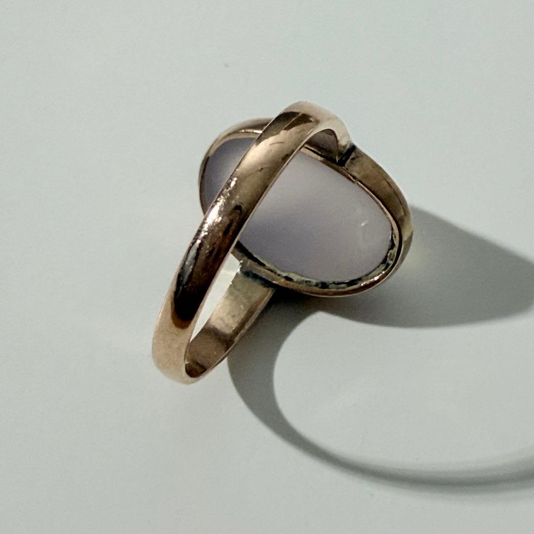 K9 薄紫色　カルセドニー　オーバルストーン　リング