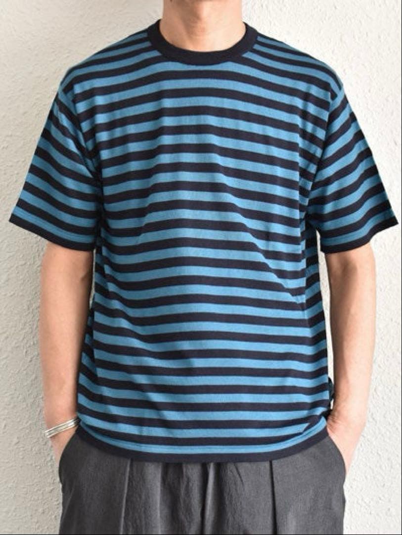 【新品】ジョンスメドレー ビームス別注 ボーダー ニットTシャツ イギリス製 S