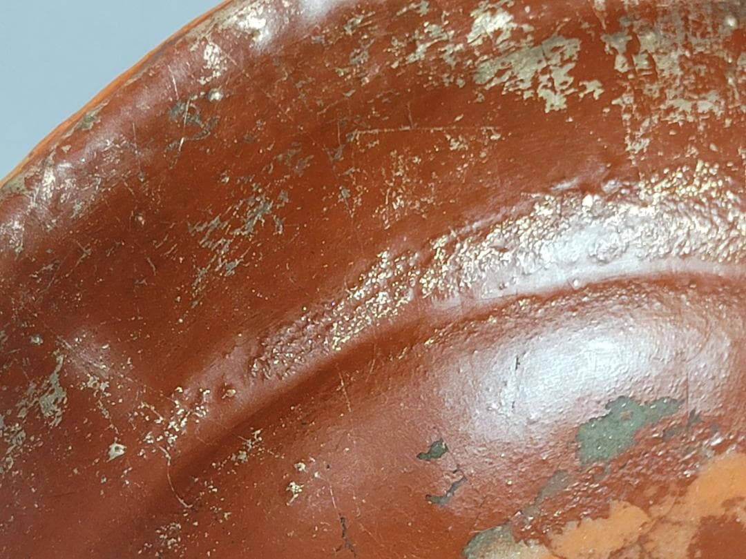 【極美品】嶋台茶碗　赤楽金銀一双 　　　　川崎和楽造