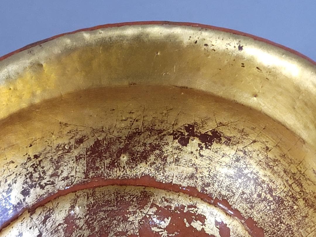 【極美品】嶋台茶碗　赤楽金銀一双 　　　　川崎和楽造