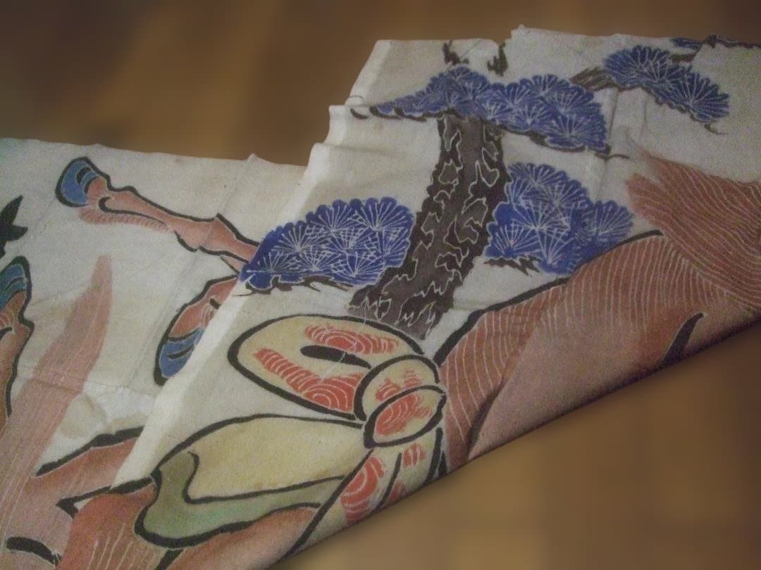 明治38年 ★浮世絵 ・馬 ・布・手描き