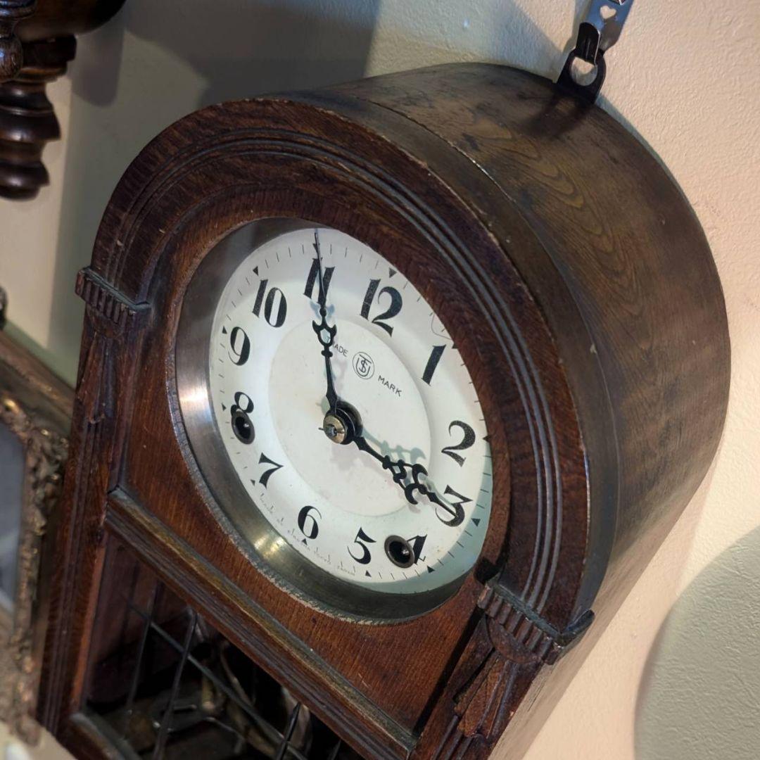 古時計　掛時計　アンティーク掛時計　ゼンマイ時計　レトロ時計　英工舎