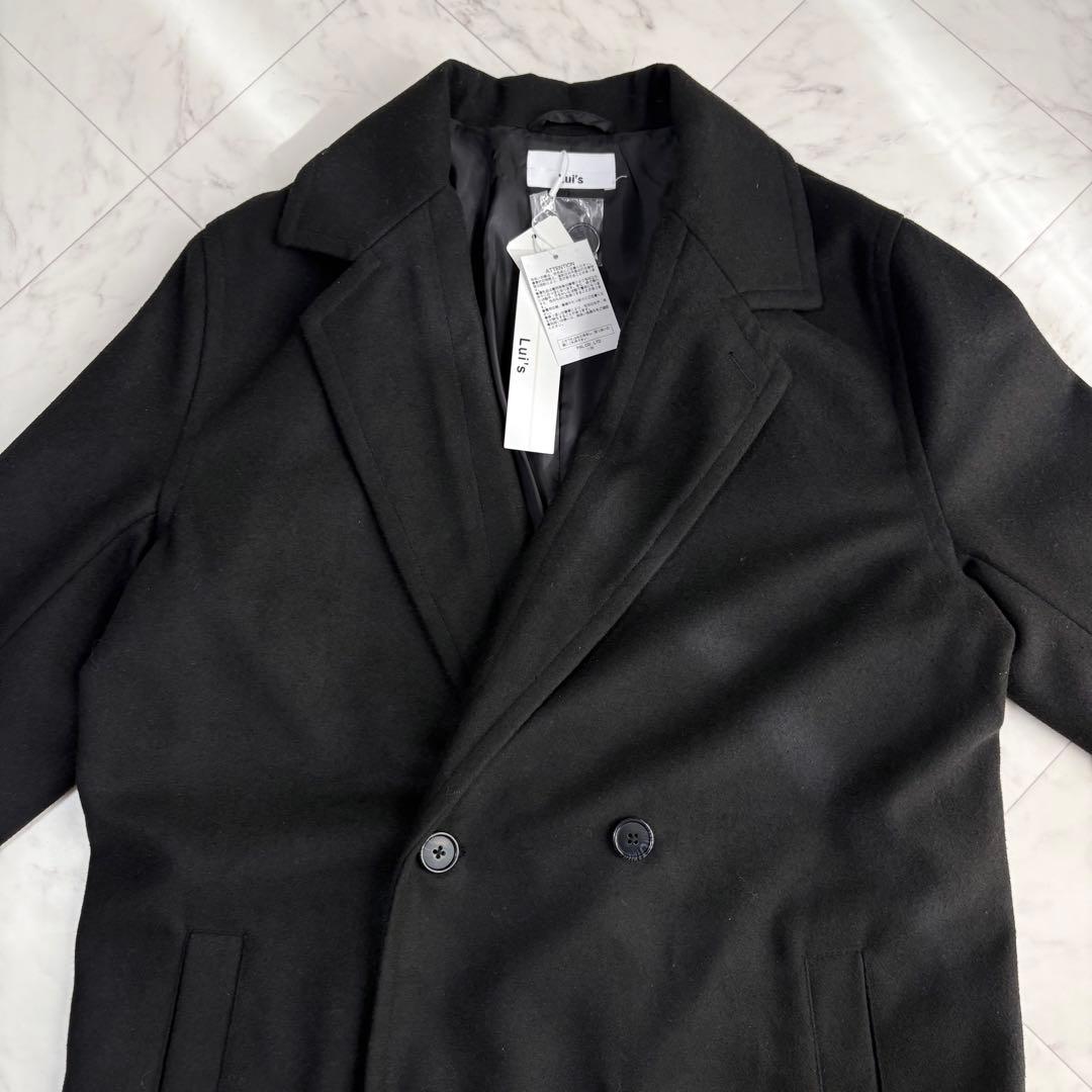 新品【ルイス】チェスターコート　ロング　ダブル　メンズ　オーバーサイズ　黒