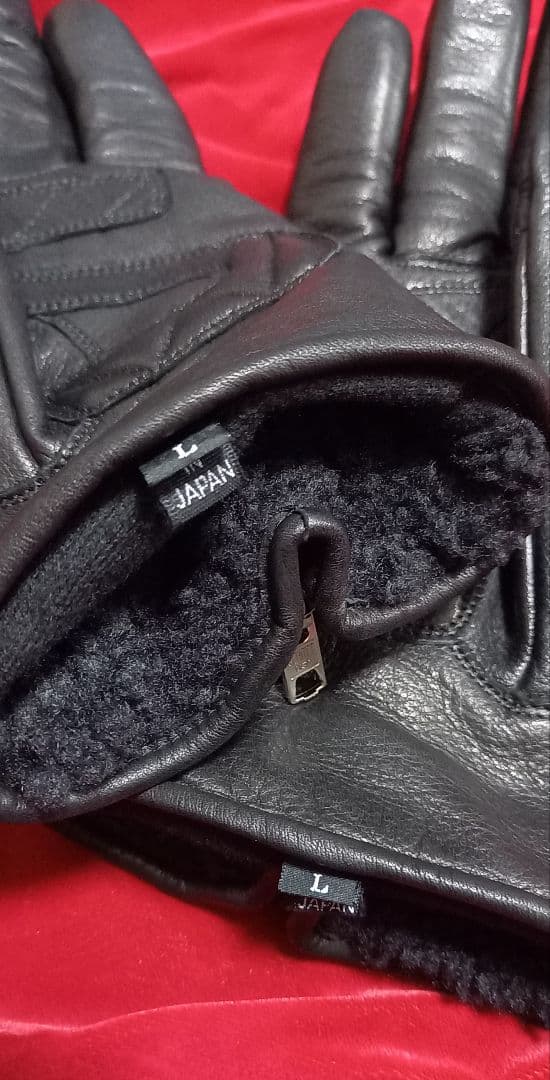 Schott ショット 手袋 グローブ レザー ジップ ボア 防寒 L