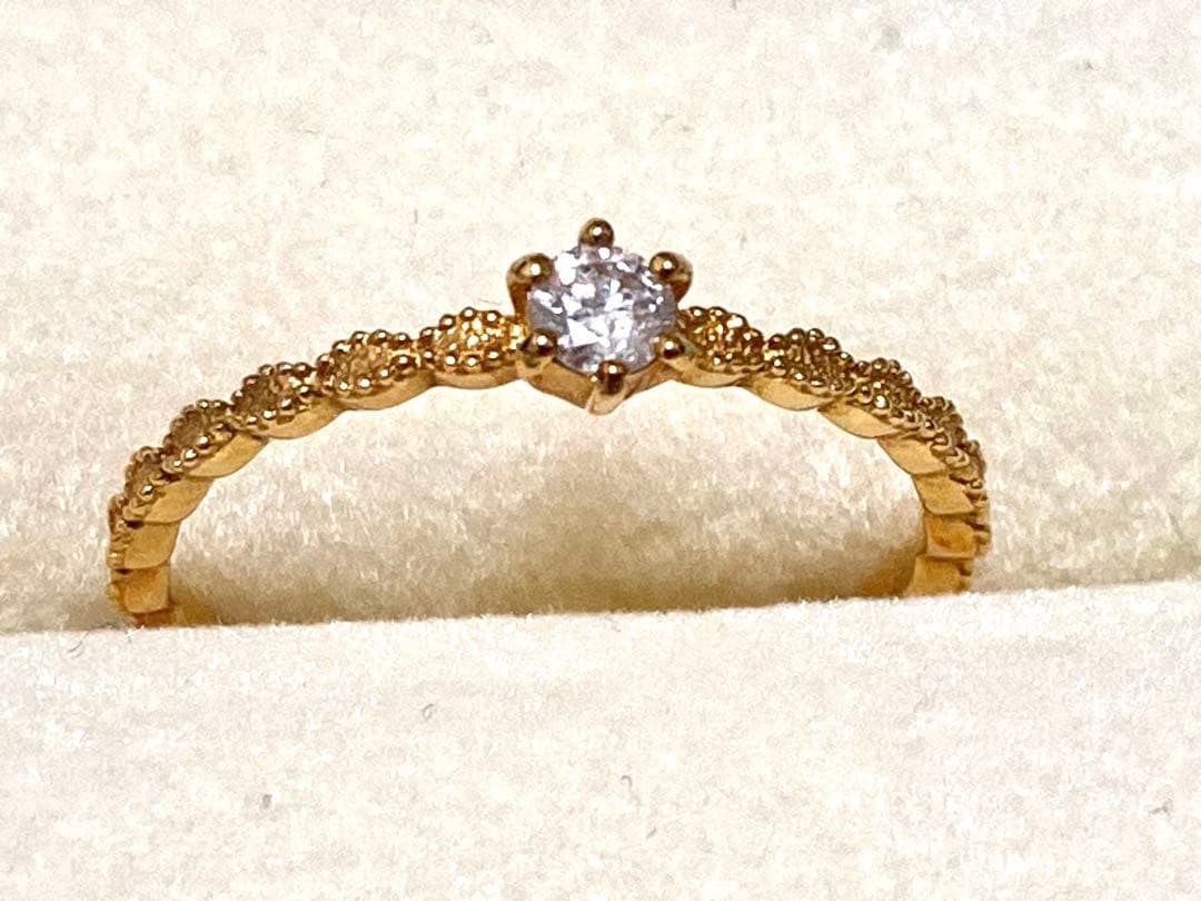 新品未使用　希少　シエナ　k18 ダイヤモンド　リング　9号　指輪　ミル打ち