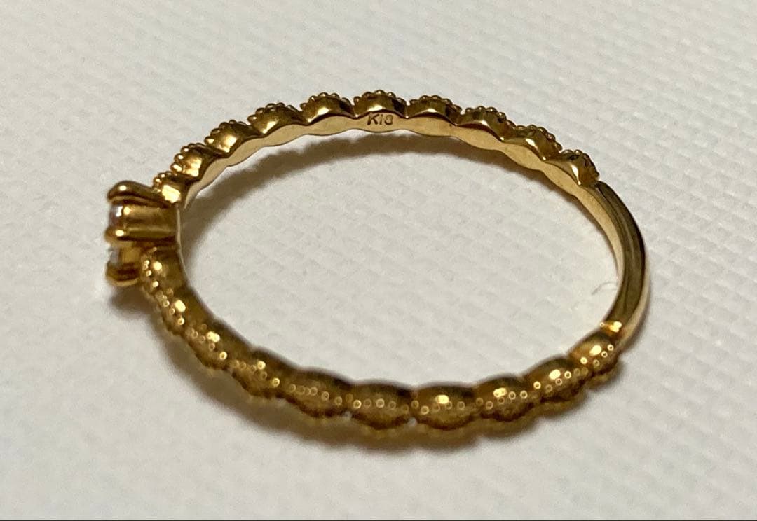 新品未使用　希少　シエナ　k18 ダイヤモンド　リング　9号　指輪　ミル打ち